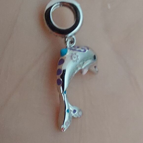 925 Silver Dolphin Nautical Charm - Picture 9 of 12
